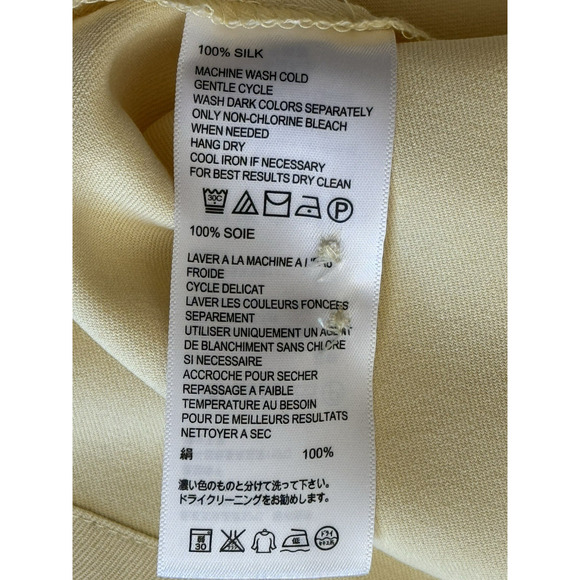 Tommy Bahama Men's Yellow 100% Silk Button-Down Shirt 3XT Big and Tall Relaxed - Picture 12 of 14